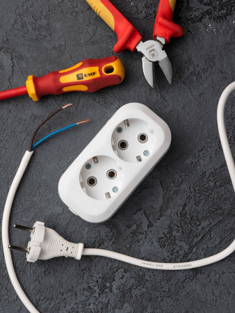 EKF PROxima Колодка 2 гн. 16А 3,5кВт с/з Эксперт