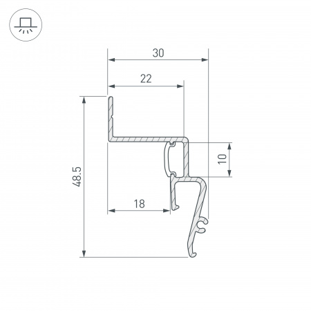 Arlight Профиль STRETCH-SHADOW-M-2000 BLACK (A2-CONTOUR-PRO) (Алюминий)