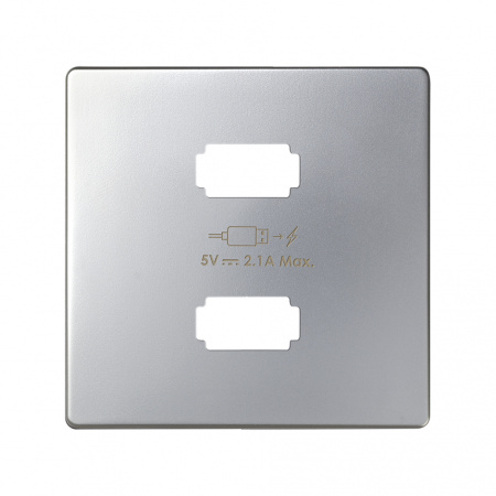 Simon 82 Detail Алюминий Накладка для зарядного устройства 2*USB