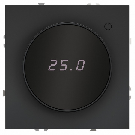 Терморегулятор электронный VOLTUM S70 с индикацией и датчиком, для теплого пола, (графит)