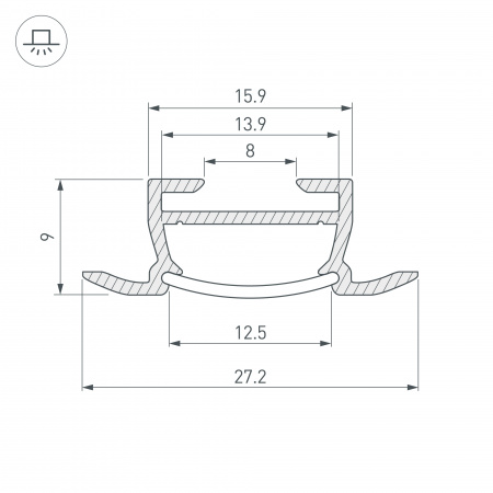 Профиль Arlight TK-F-2000 (CT) ANOD 016936