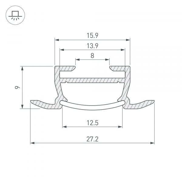 Профиль Arlight TK-F-2000 (CT) ANOD 016936