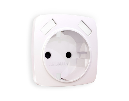 Лицевая панель OMEGA (Жемчуг) для электрической розетки с заземлением со шторками 2USB A+A QUANT OP2090