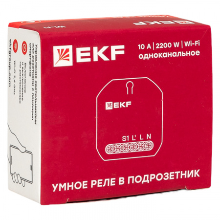 EKF Connect Умное реле в подрозетник 1-канальное Wi-Fi