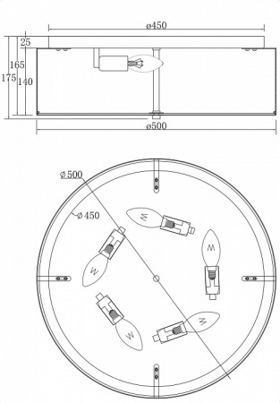 Потолочный светильник MOD096CL-05CH Maytoni Ripple