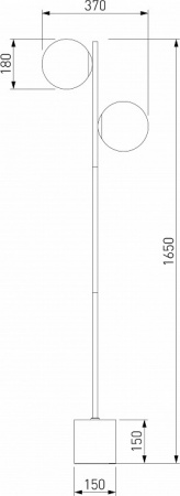 Напольный светильник со стеклянными плафонами 01158/2 черный Eurosvet Marbella
