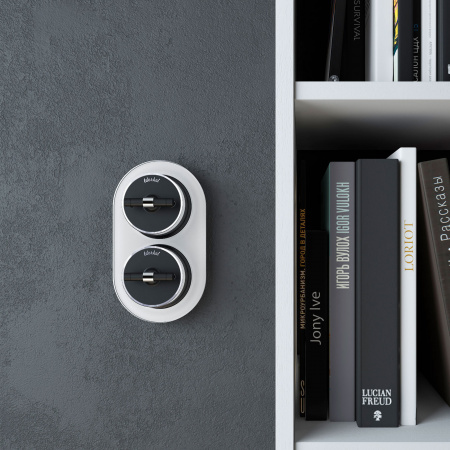 Переключатель/выключатель одноклавишный Vintage черный матовый/хром W5812051