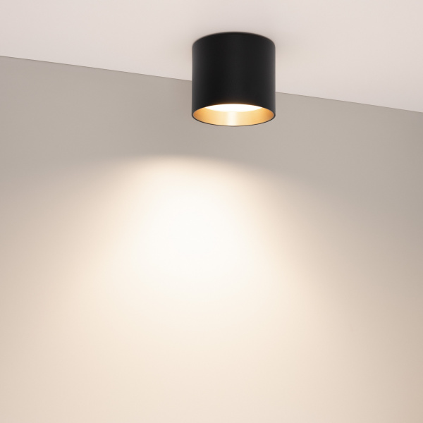 Arlight Светильник SP-BISCOTTO-R90-8W Warm3300-MIX (BK-GD, 80 deg, 230V) (IP54 Металл, 5 лет)