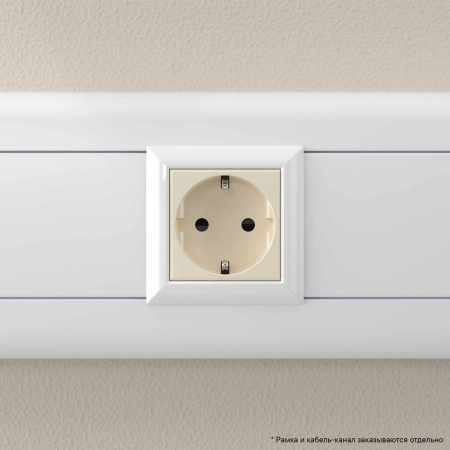 DKC Avanti Ванильная дымка Розетка 2P+E со шторками 2 модуля