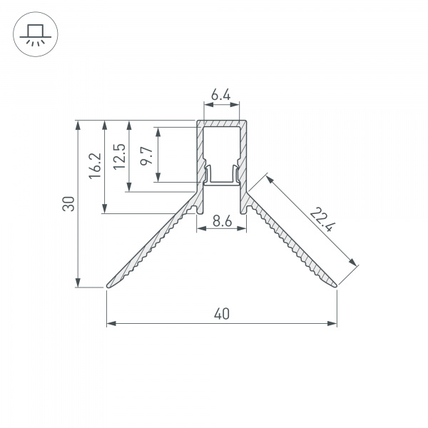 Профиль DECORE-S6-INT-COMFORT-2000 ANOD внутренний (Arlight, Алюминий)