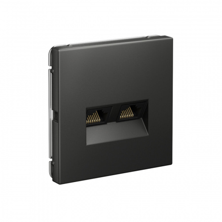 Systeme Electric ArtGallery Базальт Розетка двойная компьютерная RJ45+RJ45, кат. 5е, механизм