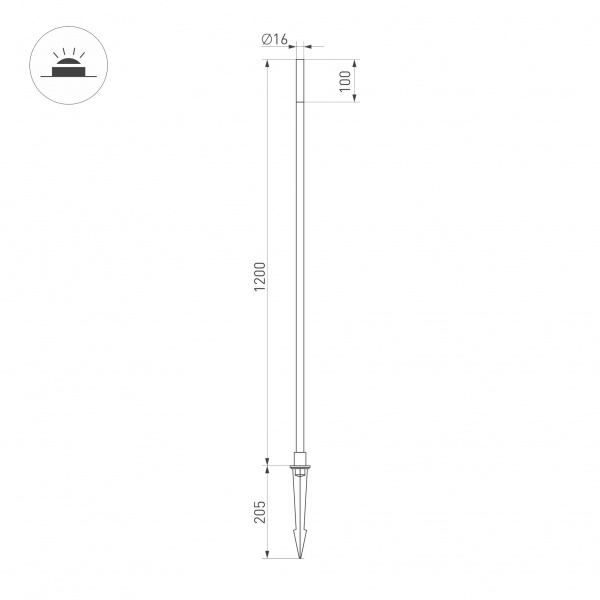 Ландшафтный светодиодный светильник Arlight KT-Canna-L1200-1W Warm3000 034164