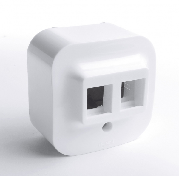 Legrand Quteo Белый Адаптер для 1 или 2 роз. RJ45 Keystone
