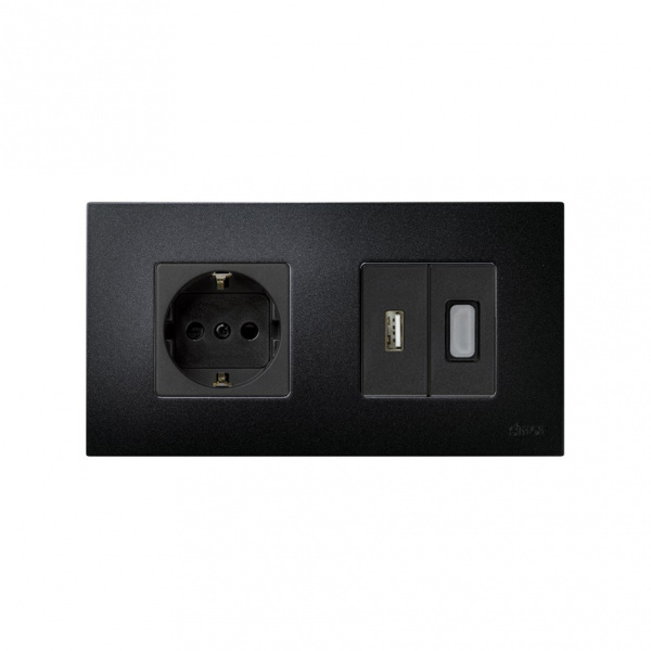 Simon 27 Play Артик Черный Рамка-декор 2-ая