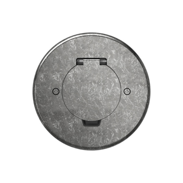 Donel Лючок Surface 2 мод. (1 мод. 45х45 мм.), круглый, круглая крышка, оцинкованная сталь, IP44, (с уст. набором), DFB2ZRNFA