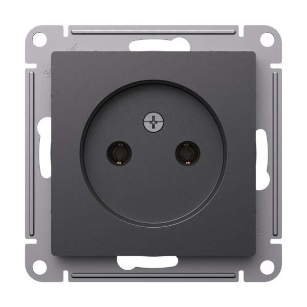 Systeme Electric AtlasDesign Базальт Розетка б/з без шторок, 16А, механизм