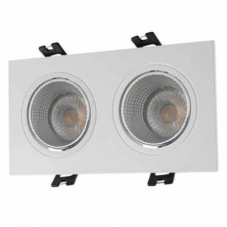 DK3072-WH+CH Встраиваемый светильник, IP 20, 10 Вт, GU5.3, LED, белый/хром, пластик
