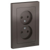 SE AtlasDesign Мокко Розетка б/з двойная, 16А, в сборе
