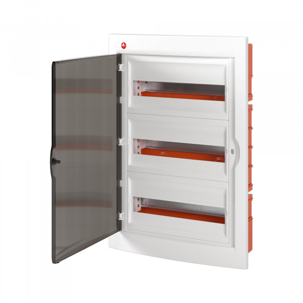 DKC Щиток встраиваемый с дверцей 54 мод.,IP41, белый, с клеммным блоком 63А