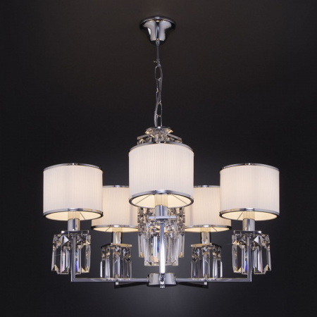 Подвесная люстра с абажурами 10099/5 хром Eurosvet Zaffiro