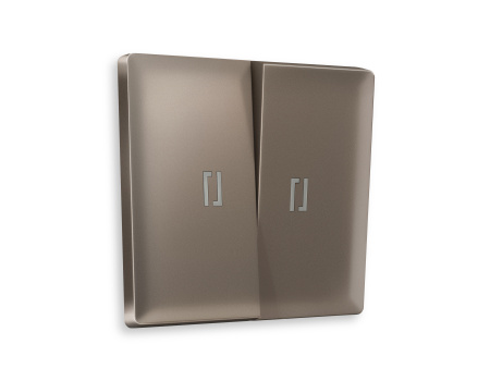 Лицевая панель ALFA (Темная бронза матовый) для 2-клавишных выключателей с подсветкой QUANT AP6340