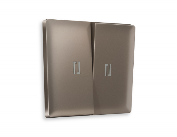 Лицевая панель ALFA (Темная бронза матовый) для 2-клавишных выключателей с подсветкой QUANT AP6340