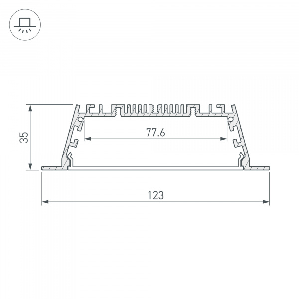 Профиль с рассеивателем Arlight ARH-POWER-W120-F-2000 ANOD 027928