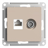 SE AtlasDesign Песочный Розетка двойная ТВ + компьютерная RJ45, кат. 5Е