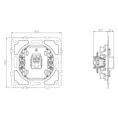 Donel Механизм розетки RJ45 одиночная cat.6/ClassE-8, серия DB, DB16100