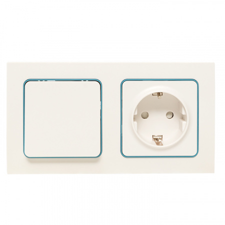 EKF PROxima Стокгольм Белый Линия синяя Рамка 2-ая