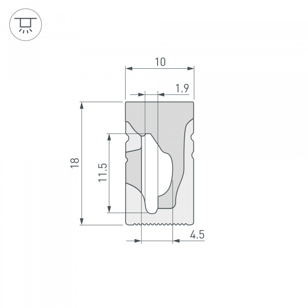 Arlight Силиконовый профиль WPH-FLEX-1018-SIDE-S10-50m WHITE (Силикон)