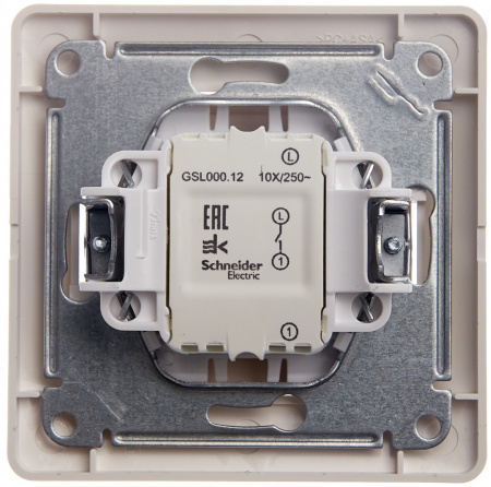 SE Glossa Молочный Выключатель 1-клавишный сх.1, 10AX (в сборе)