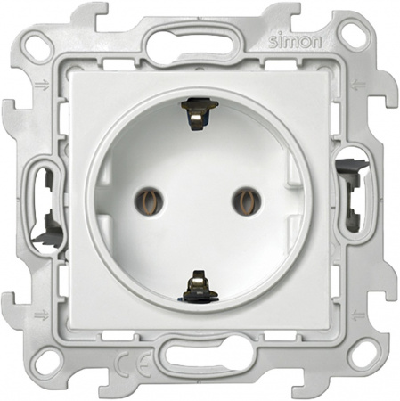 Simon 24 Белая Розетка 2К+3 без защитных шторок Push&Go