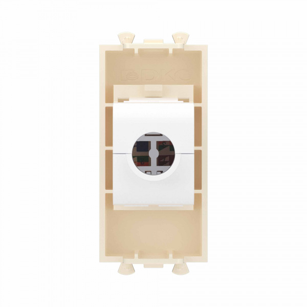 DKC Avanti Компьютерная розетка RJ-45 без шторки модульная, кат.6А, Ванильная дымка, 1 модуль