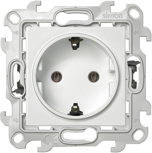 Simon 24 Белая Розетка 2К+3 без защитных шторок Push&Go