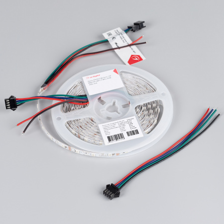 Arlight Лента SPI-RZ-F60-6mm 12V RGB-PX1-BPT (7 W/m, IP20, 3535, 5m) (-)