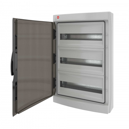 DKC Щиток настенный с дверцей 54 мод.,IP65, серый, с клеммным блоком 63А
