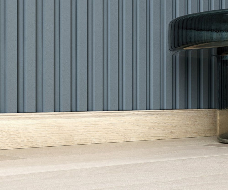 Плинтус WP07, экошпон, ясень Кристалл, 80x16x2400 мм, МДФ