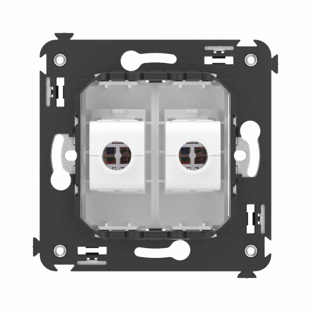 DKC Avanti Компьютерная розетка RJ-45 без шторки в стену, кат.6А двойная, Белое облако