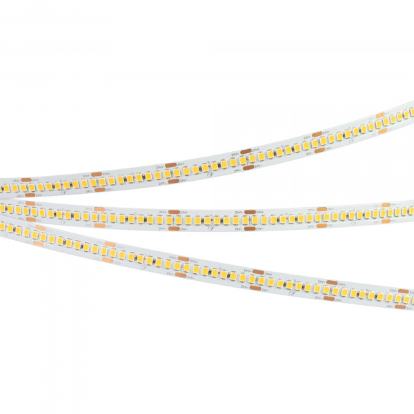 Лента RT-A240-10mm 24V Warm2400 (22 W/m, IP20, 2835, 5m) (Arlight, высок.эфф.150 лм/Вт)