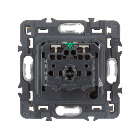 Legrand Celiane2 Бежевый Розетка с плоской лицевой панелью с/з, безвинтовой зажим (накладка+механизм)