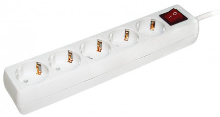 IEK Удлинитель У05К-выкл. 5 мест 2Р+PЕ/5метров 3х1мм2 16А/250В