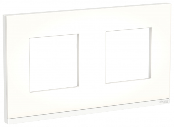SE Unica Pure Матовое стекло/Белая Рамка 2-ная горизонтальная