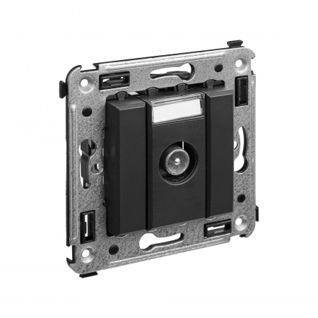 DKC Avanti Черный матовый Розетка TV проходная