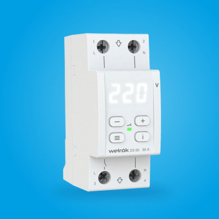 Welrok D2-50 реле напряжения 50 А (max 60 A) 11 000 ВА
