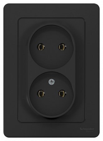 SE Blanca внутр Антрацит Розетка 2-ая б/з без шторок, 16А, 250В