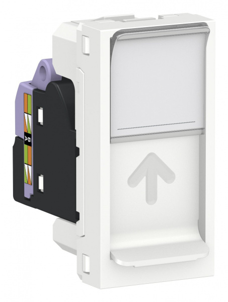 SE Unica Modular Бел Розетка компьютерная, RJ45, одиночная кат. 6 UTP, 1 модуль