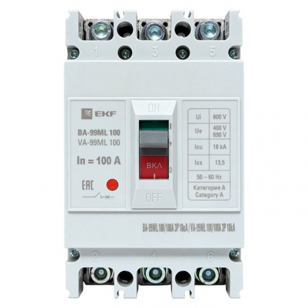 EKF Basic Автоматический выключатель ВА-99МL 100/100А 3P 18кА