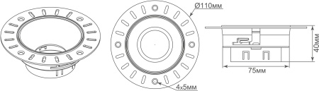 Donel Светильник встраиваемый, белый, D110xH40мм, под лампу GU10, IP20, DN04003R1W