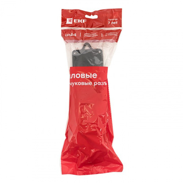 EKF Basic Розетка (колодка) трехместная с защит. крышками каучуковая 230В 2P+PE 16A IP44